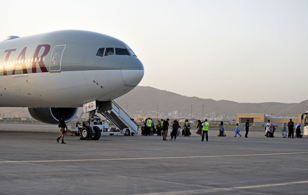 Qatar commercial flight Kabul